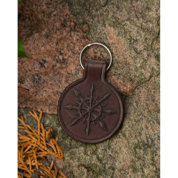 Chaos Star Leather Key Chain