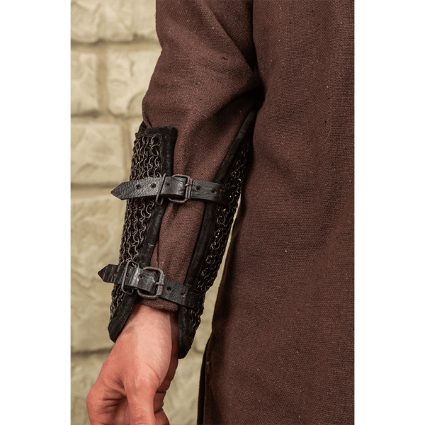 Connor Blackened Chainmail Bracers