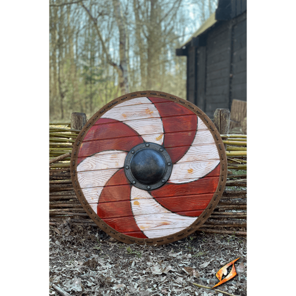 Thegn LARP Shield - Red/White - 70 cm