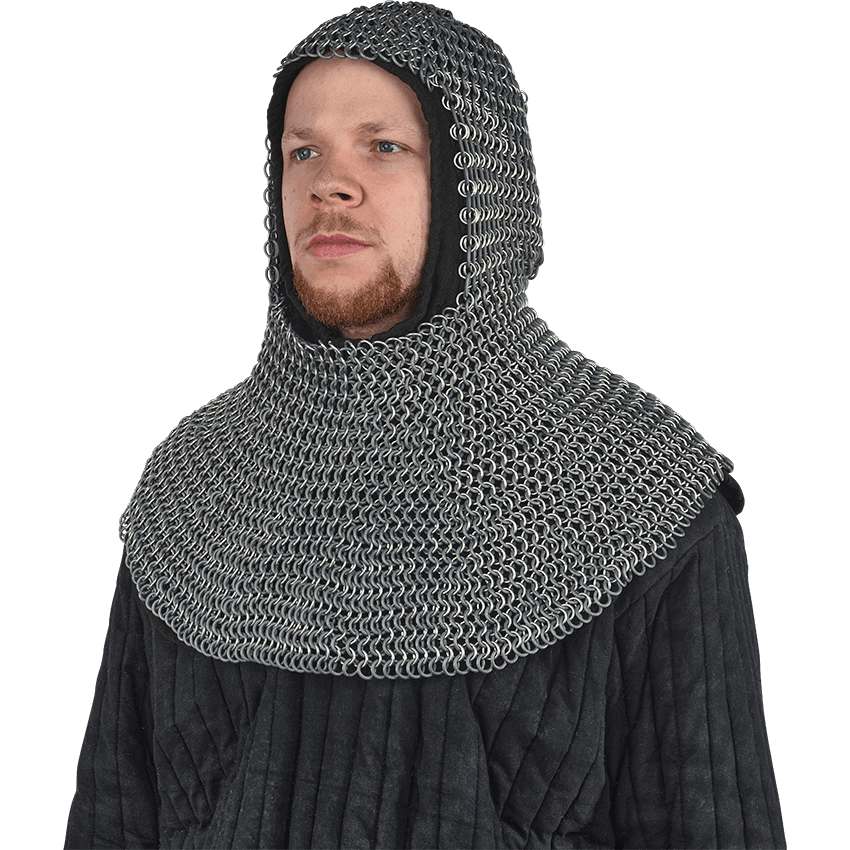 Butted Aluminum and Rubber Chainmail Coif