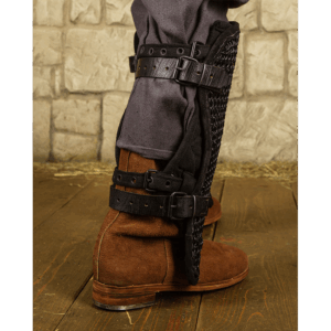 Connor Blackened Chainmail Greaves