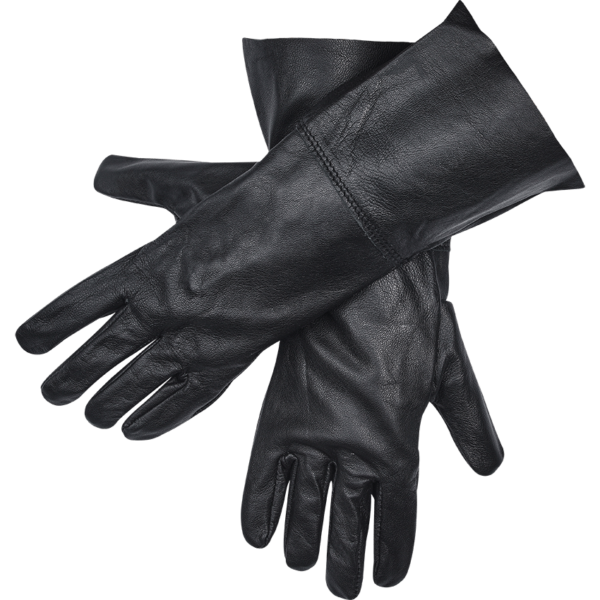 Knightly Leather Gloves - Black