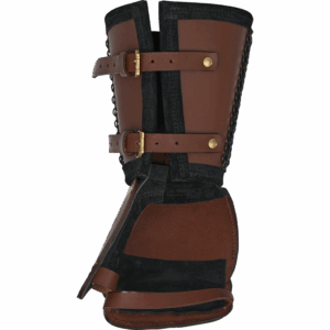 Leather Gauntlet with Chainmail Cuff - Brown