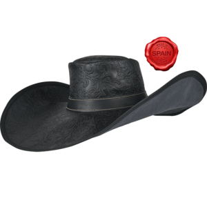 Alatriste Embossed Leather Hat - Black