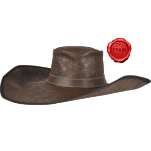 Alatriste Embossed Leather Hat - Brown