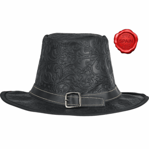 Handcrafted Genuine Leather Hat - Black