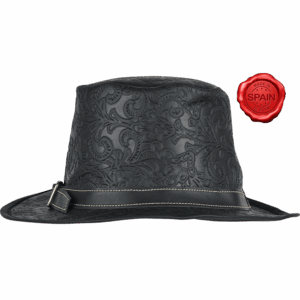 Handcrafted Genuine Leather Hat - Black