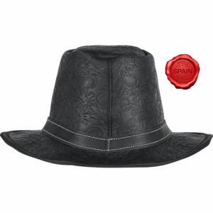 Handcrafted Genuine Leather Hat - Black