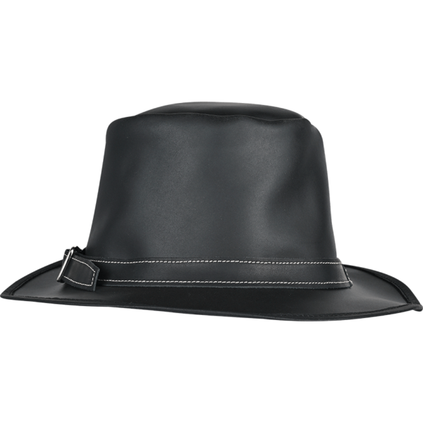 Handcrafted Genuine Leather Hat - Black