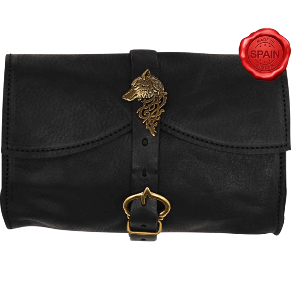 Adventurer Wolf Leather Belt Bag