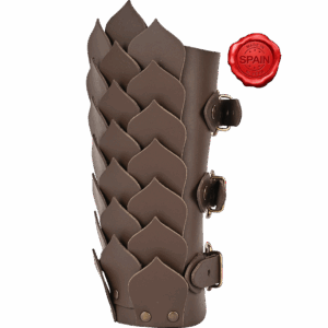 Leather Dragon Scale Bracers - Brown