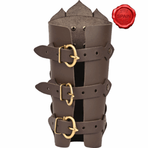 Leather Dragon Scale Bracers - Brown