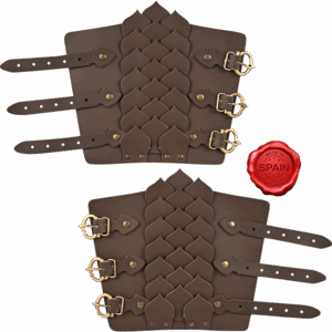 Leather Dragon Scale Bracers - Brown