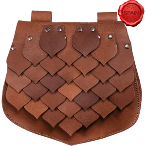 Leather Dragon Scale Belt Bag - Brown