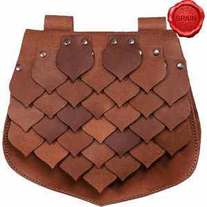 Leather Dragon Scale Belt Bag - Brown