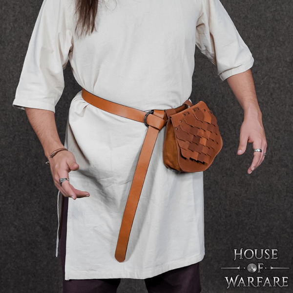 Leather Dragon Scale Belt Bag - Brown