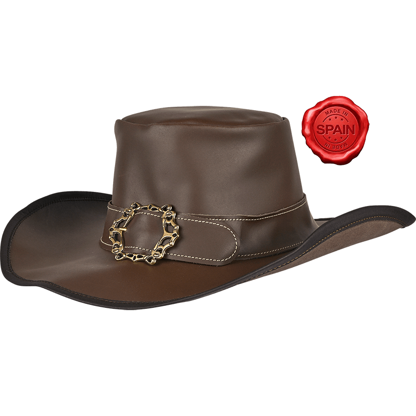 Leather Wide Brim Hat Brown Leather Wide Brim Hat Brown