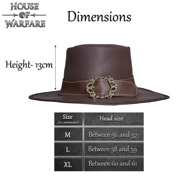 Leather Wide Brim Hat - Brown