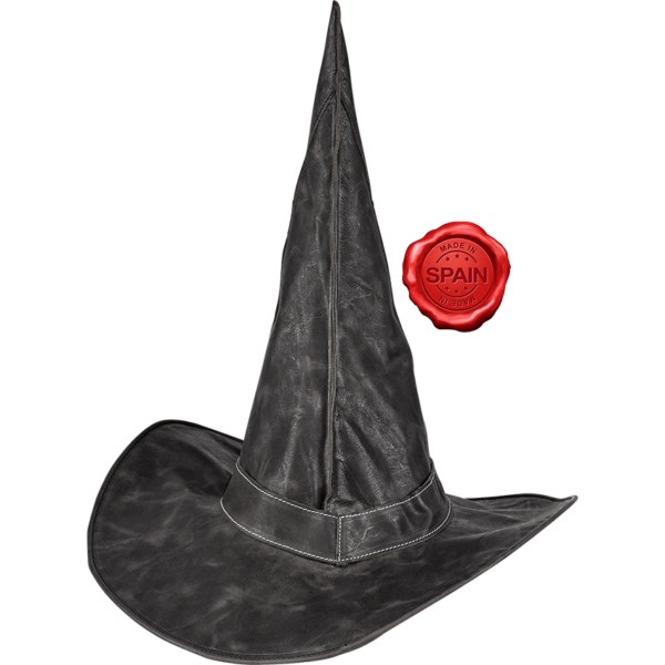 Wizard of the Realm Leather Hat - Black