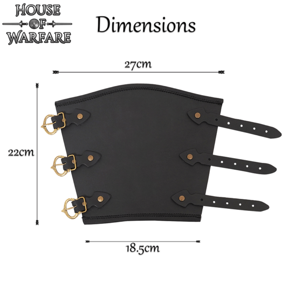 Handcrafted Medieval Leather Bracers - Black