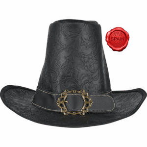 The Dark Witcher Embossed Leather Hat - Black