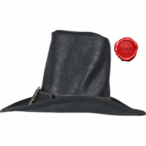 The Dark Witcher Embossed Leather Hat - Black