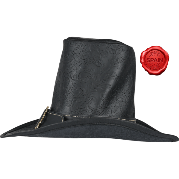 The Dark Witcher Embossed Leather Hat - Black