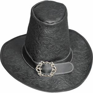 The Dark Witcher Embossed Leather Hat - Black