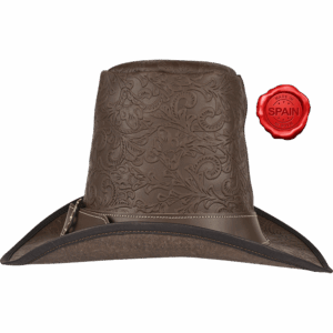 The Dark Witcher Embossed Leather Hat - Brown