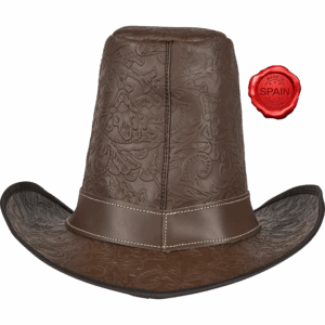 The Dark Witcher Embossed Leather Hat - Brown