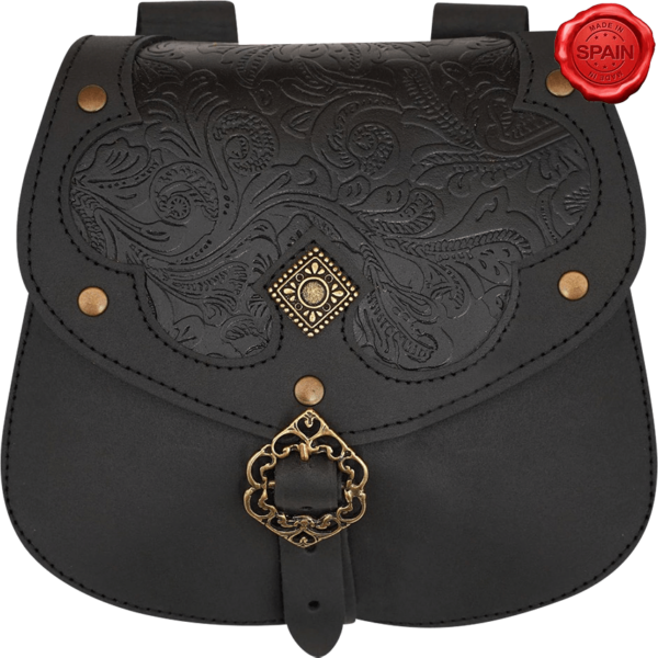 Medieval Fantasy Ranger Leather Belt Bag - Black