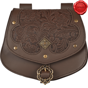Medieval Fantasy Ranger Leather Belt Bag - Brown