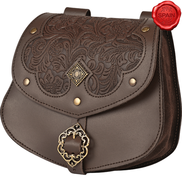 Medieval Fantasy Ranger Leather Belt Bag - Brown