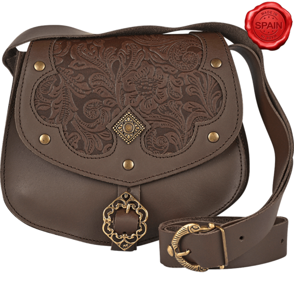 Medieval Fantasy Ranger Leather Shoulder Bag - Brown