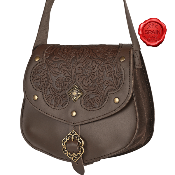 Medieval Fantasy Ranger Leather Shoulder Bag - Brown