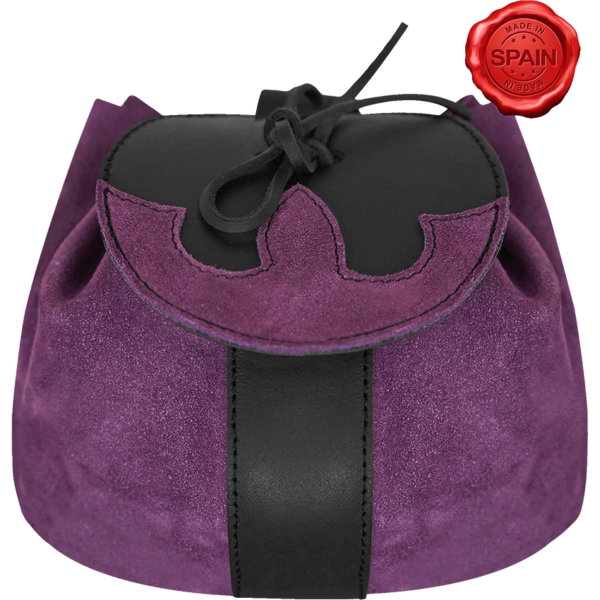 Fantasy Barbarian Suede Leather Belt Bag - Purple