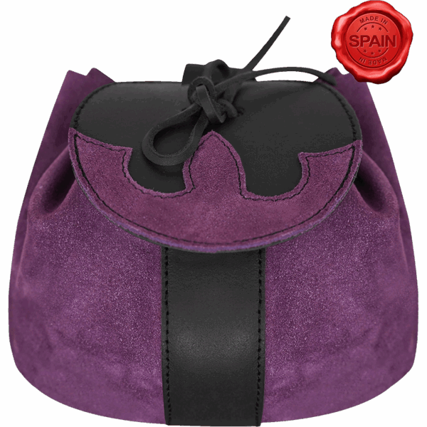 Fantasy Barbarian Suede Leather Belt Bag - Purple