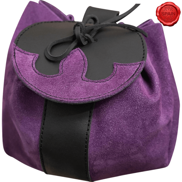 Fantasy Barbarian Suede Leather Belt Bag - Purple