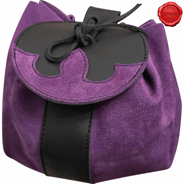 Fantasy Barbarian Suede Leather Belt Bag - Purple