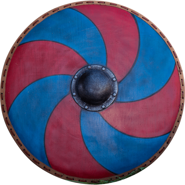 Gastir Viking LARP Shield - Blue/Red - 75 cm