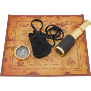 Pirate Treasure Map Set with Compass and Telescope