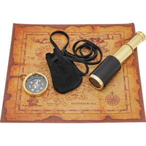 Pirate Treasure Map Set with Compass and Telescope