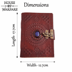 Embossed Leather Journal with Blue Stone