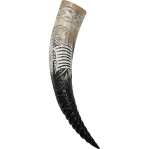 Viking Ship Drakkar Genuine Drinking Horn