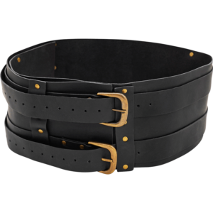 Wide Medieval Waist Belt - Black