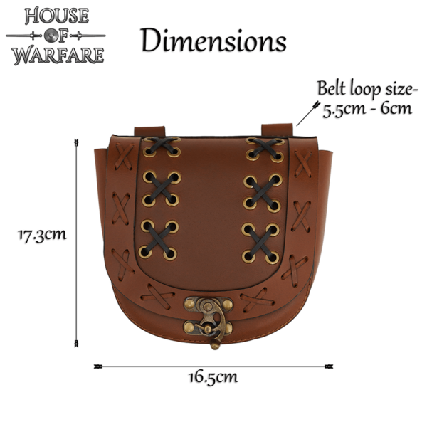 Laced Leather Medieval Belt Bag - Brown