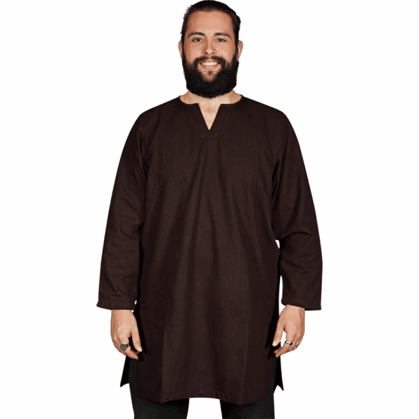 Mens Long Sleeve Viking Undertunic - Brown