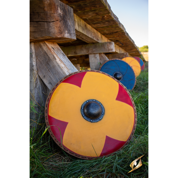 Gastir Viking LARP Shield - Yellow/Red - 75 cm