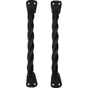 Twisted Iron Door Handles - 9 Inch - Set of 2
