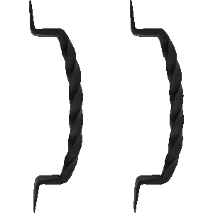 Twisted Iron Door Handles - 9 Inch - Set of 2